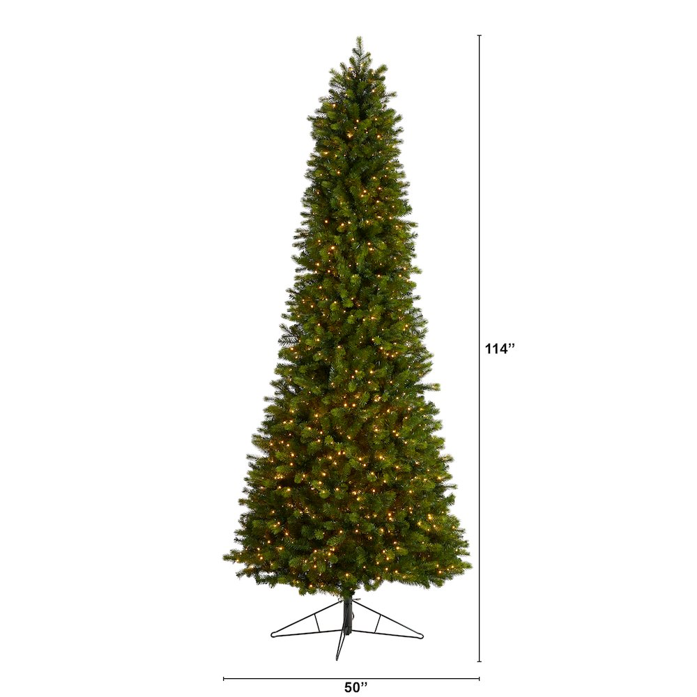 9.5ft. Slim Colorado Mountain Spruce Christmas Tree with 1400 Warm LED Lights. Picture 2