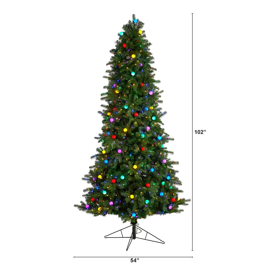 8.5ft. Montana Mountain Fir Christmas Tree with 800 Multi Color LED Lights. Picture 2