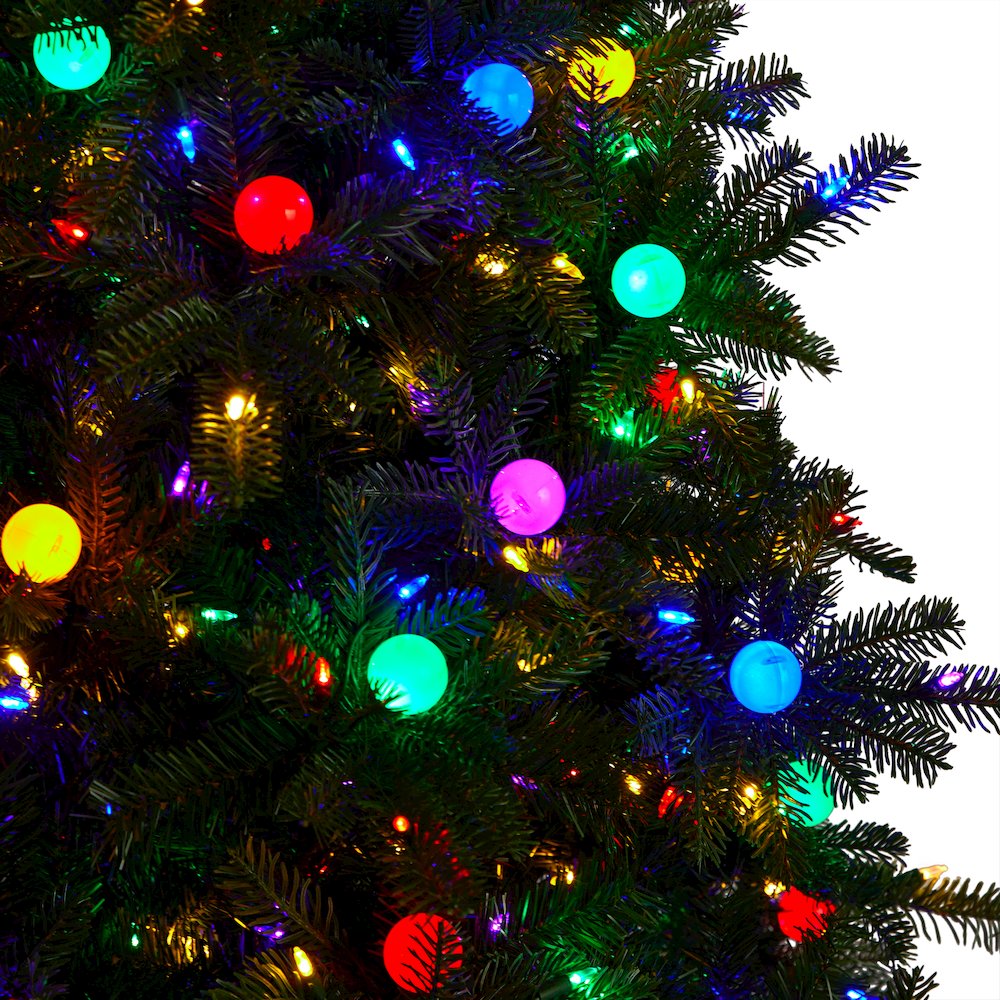 8.5ft. Montana Mountain Fir Christmas Tree with 800 Multi Color LED Lights. Picture 4