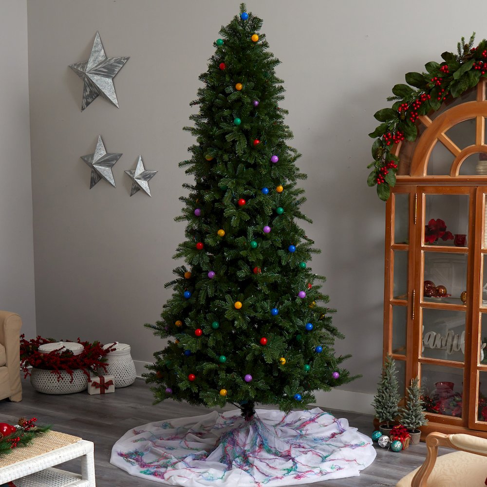 8.5ft. Montana Mountain Fir Christmas Tree with 800 Multi Color LED Lights. Picture 8