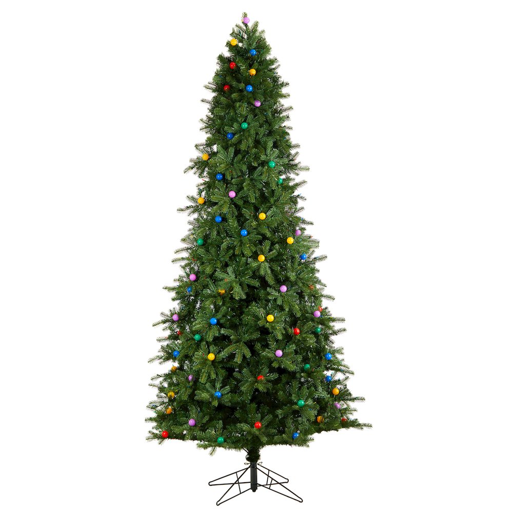 9.5ft. Montana Mountain Fir Christmas Tree with 1150 Multi Color LED Lights. Picture 3