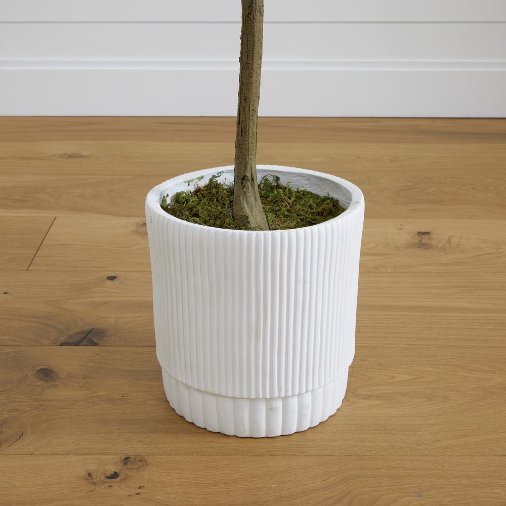 6ft. Artificial Olive Tree with White Decorative Planter. Picture 5