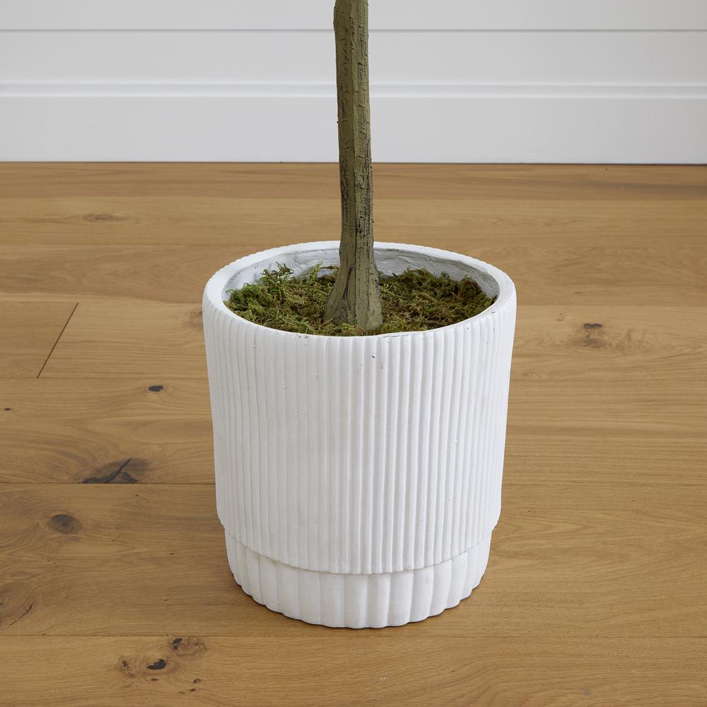 6ft. Artificial Eucalyptus Tree with White Decorative Planter. Picture 5