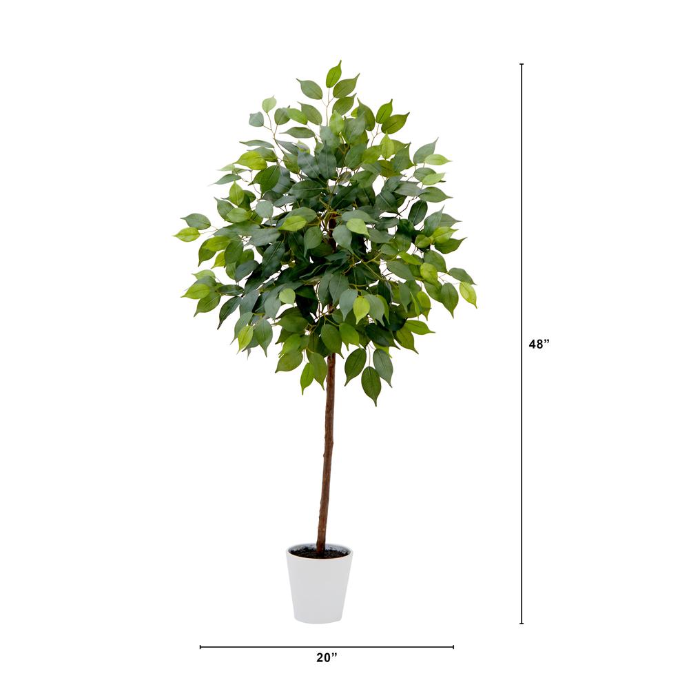 4ft. Artificial Ficus Tree with Decorative Planter. Picture 2