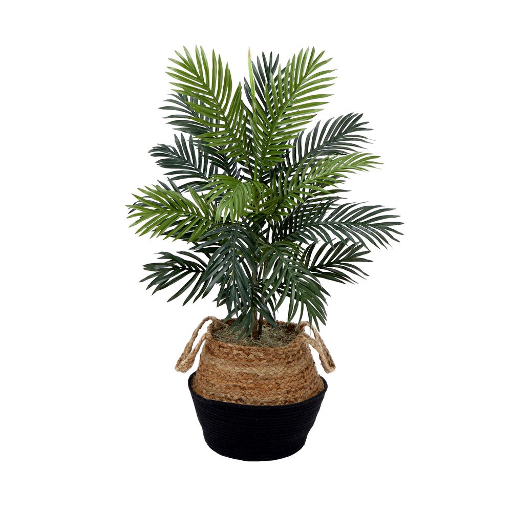 3ft. Artificial Areca Palm Tree with Handmade Jute & Cotton Basket DIY KIT. Picture 1