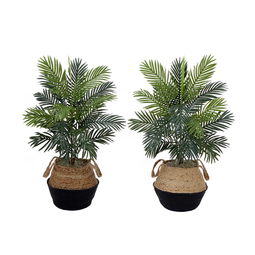 3ft. Artificial Areca Palm Tree with Handmade Jute & Cotton Basket DIY KIT. Picture 8