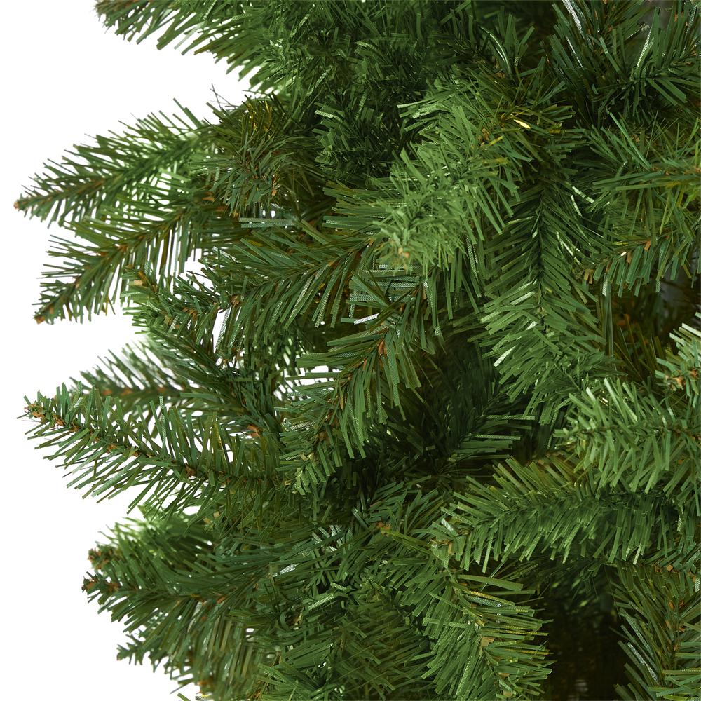 8ft. Slim Green Mountain Pine Artificial Christmas Tree. Picture 3