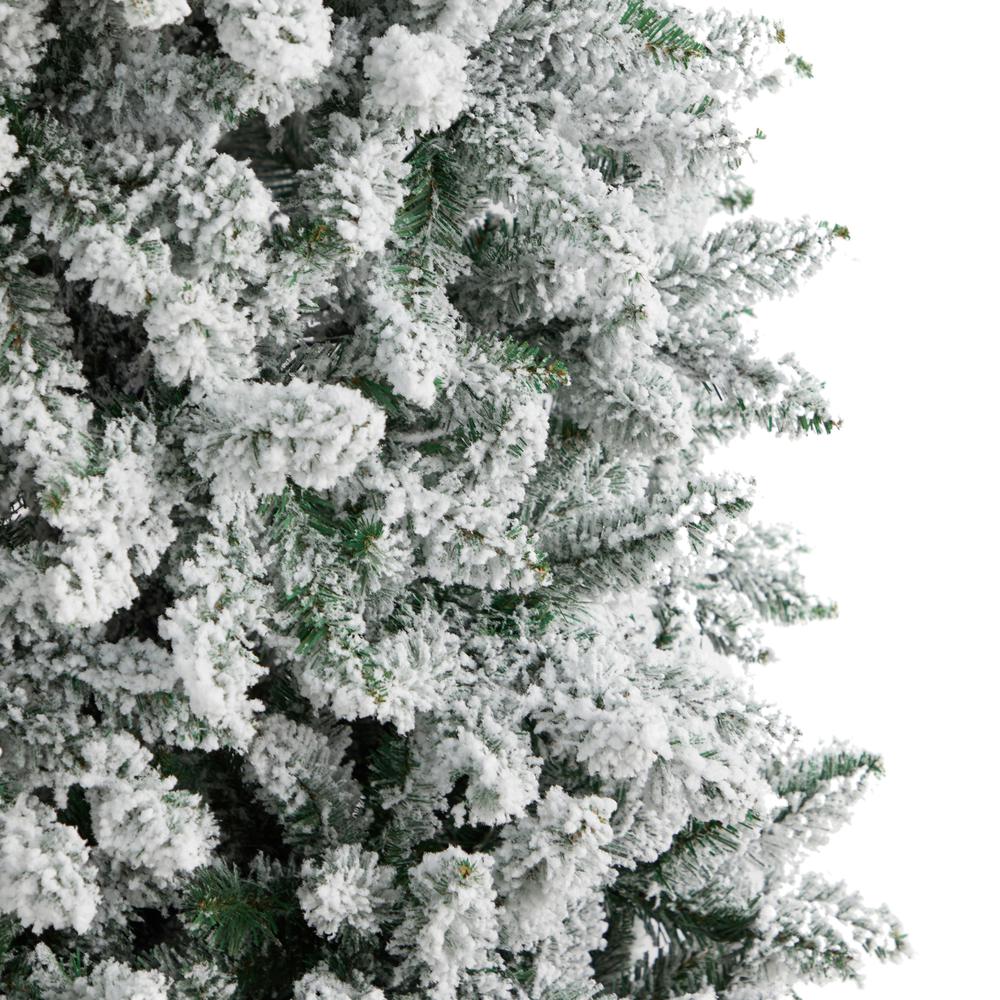 9ft. Slim Flocked Montreal Fir Artificial Christmas Tree. Picture 3