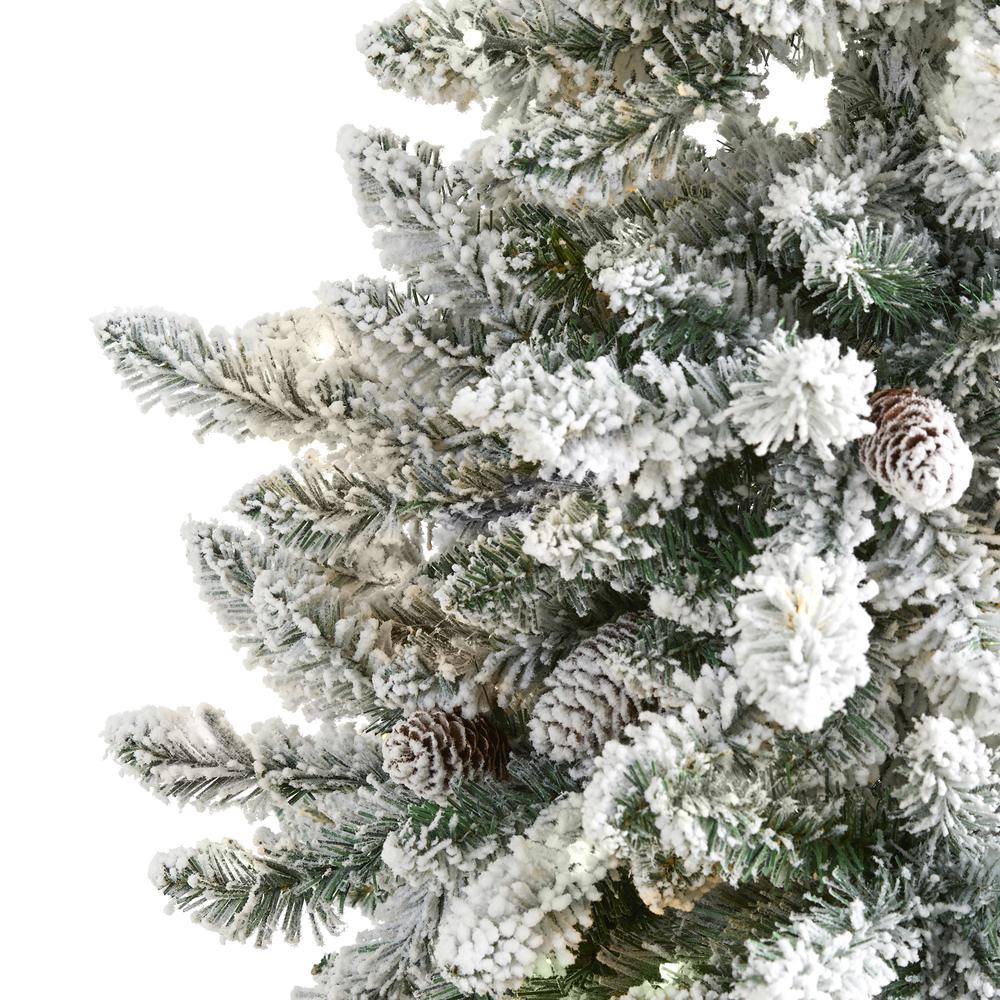 5ft. Flocked Livingston Fir Artificial Christmas Tree with Pine Cones. Picture 3