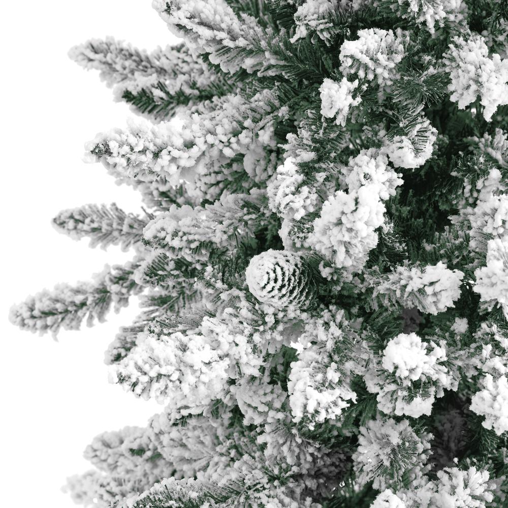 6ft. Flocked Livingston Fir Artificial Christmas Tree with Pine Cones. Picture 3