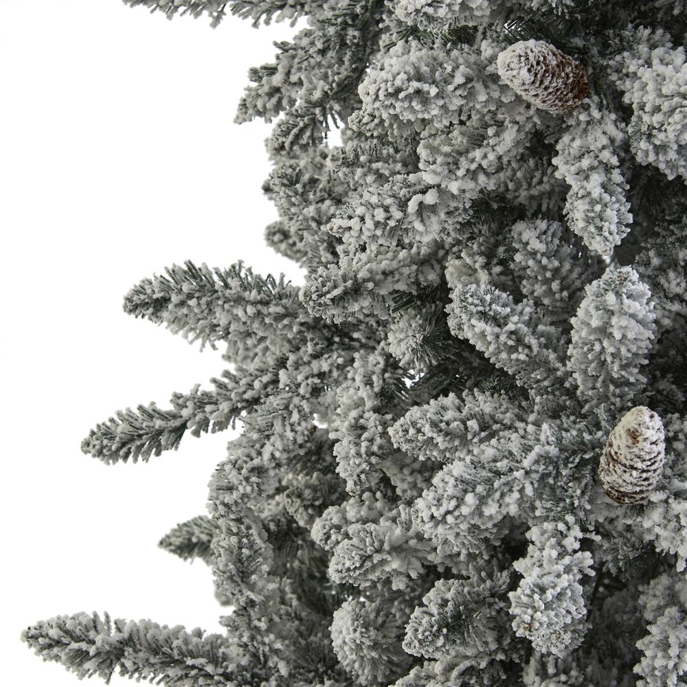 7.5ft. Flocked Livingston Fir Artificial Christmas Tree with Pine Cones. Picture 4