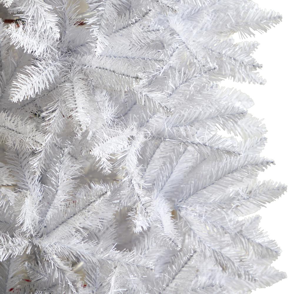 7ft. Slim White Artificial Christmas Tree with 995 Bendable Branches. Picture 4
