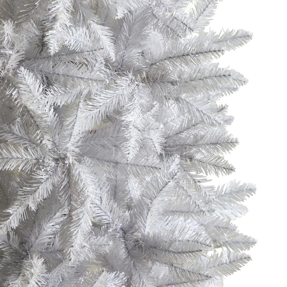 8ft. Slim White Artificial Christmas Tree with 1348 Bendable Branches. Picture 3