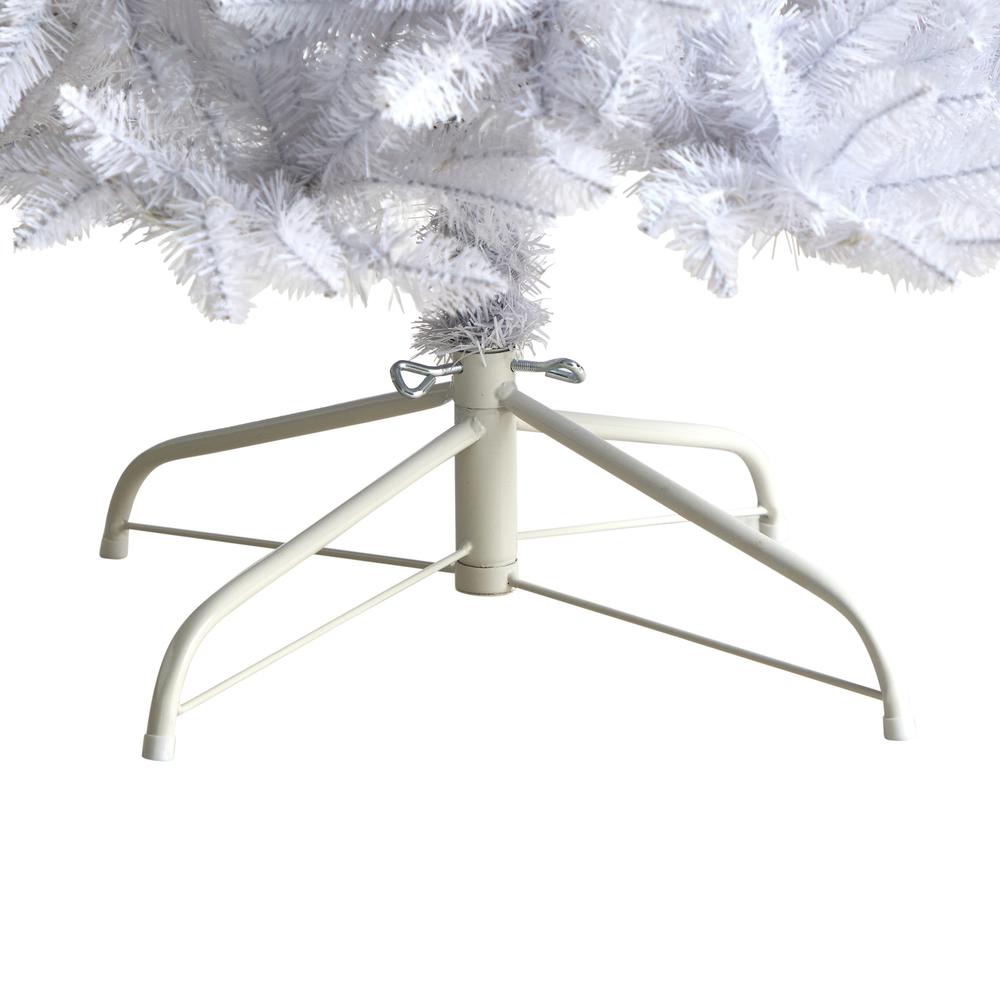 8ft. Slim White Artificial Christmas Tree with 1348 Bendable Branches. Picture 5