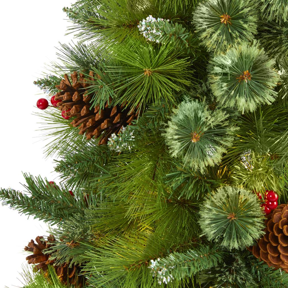 5ft. Montana Mixed Pine Artificial Christmas Tree with Pine Cones, Berries. Picture 3