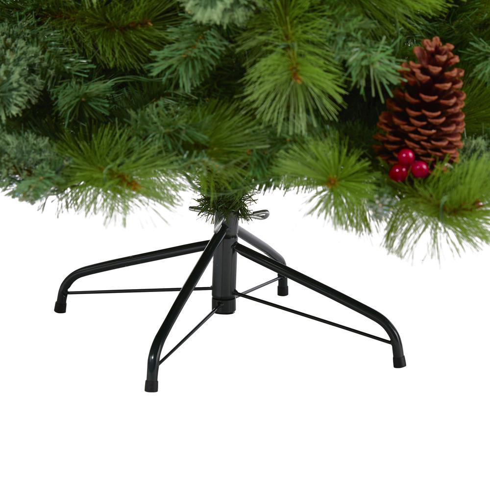 6ft. Montana Mixed Pine Artificial Christmas Tree with Pine Cones, Berries. Picture 4