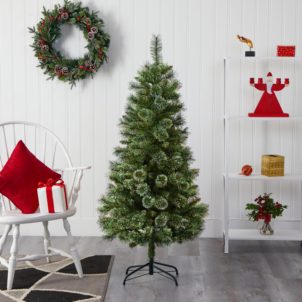 5ft. Wisconsin Slim Snow Tip Pine Artificial Christmas Tree. Picture 5