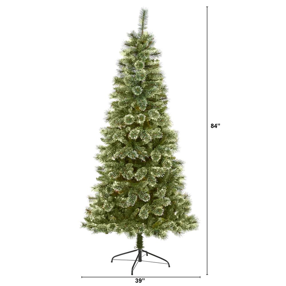 7ft. Wisconsin Slim Snow Tip Pine Artificial Christmas Tree. Picture 2