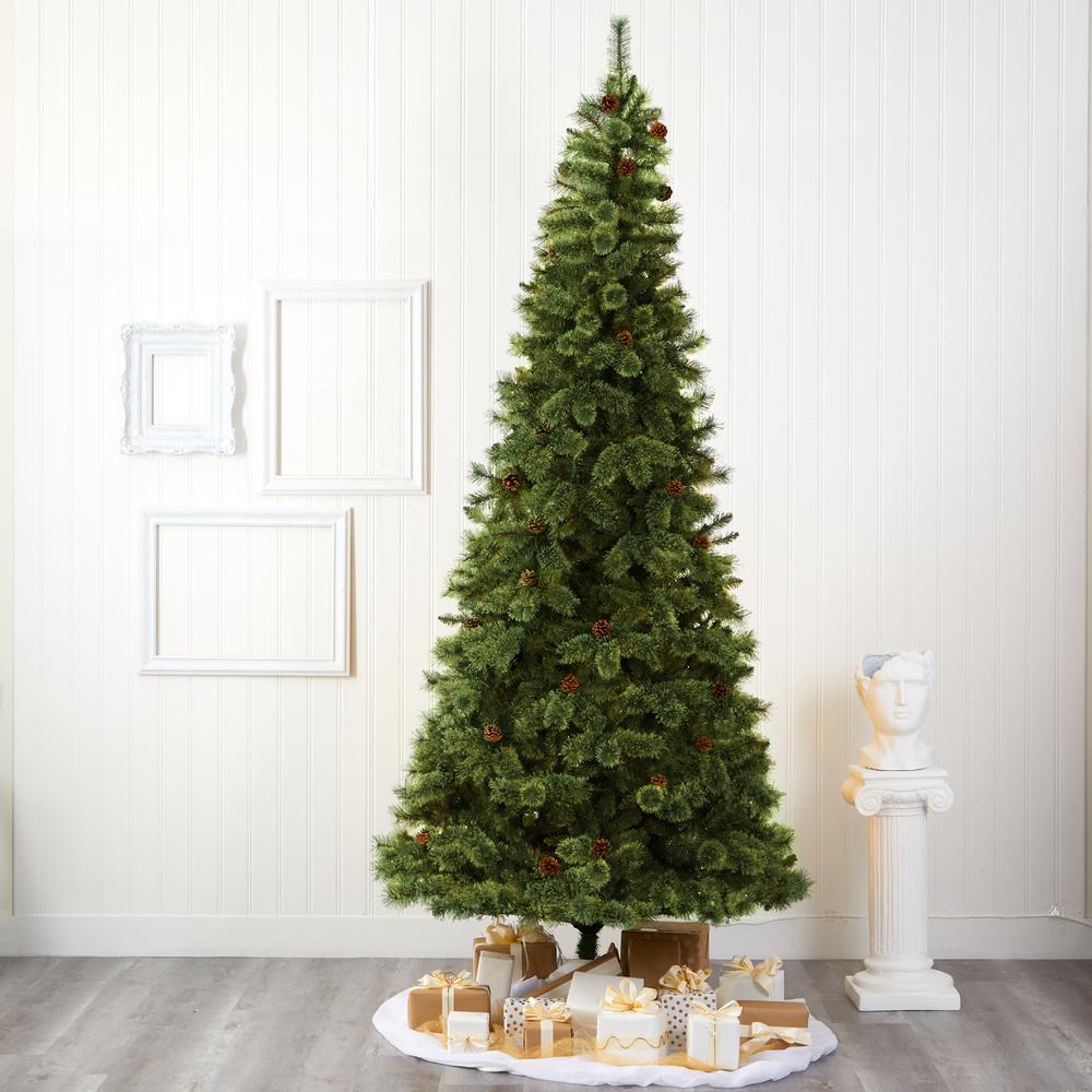 10ft. White Mountain Pine Artificial Christmas Tree with 1875 Bendable Branches. Picture 6