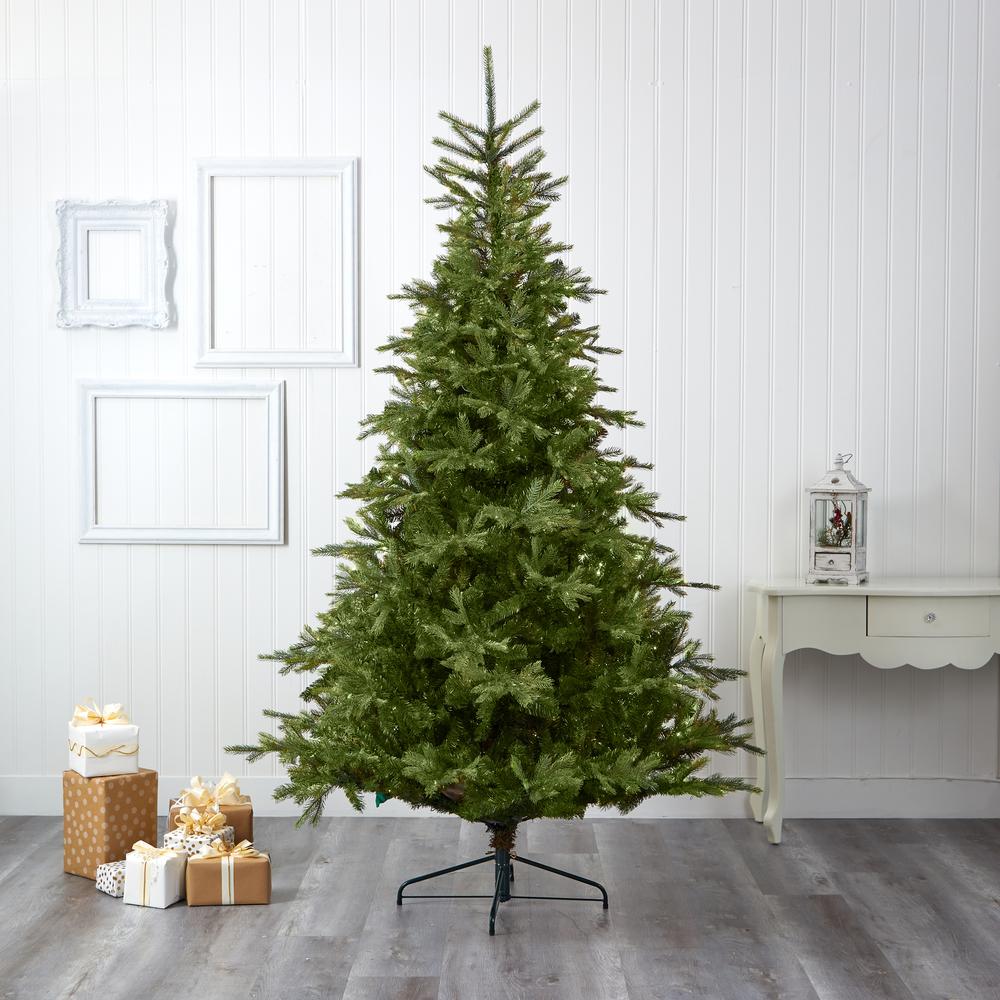 8ft. North Carolina Spruce Artificial Christmas Tree with 1303 Bendable Branches. Picture 5