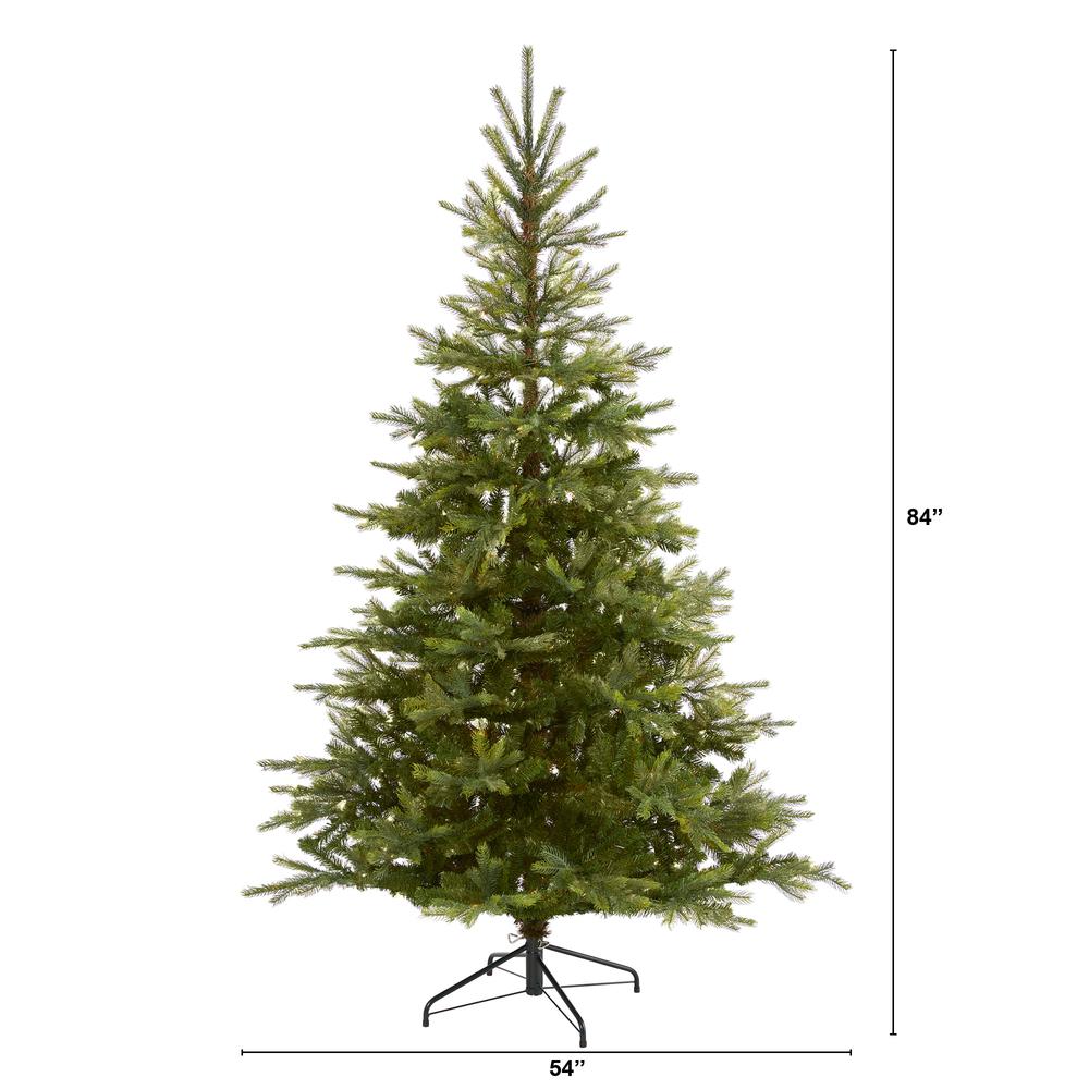 7ft. North Carolina Spruce Artificial Christmas Tree with 931 Bendable Branches. Picture 2