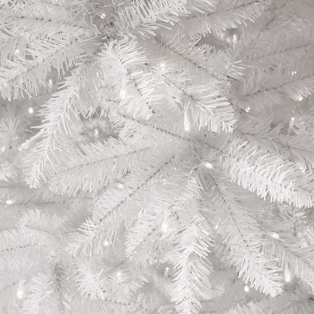 13ft. Slim White Artificial Christmas Tree with 1350 Warm White LED Lights. Picture 2