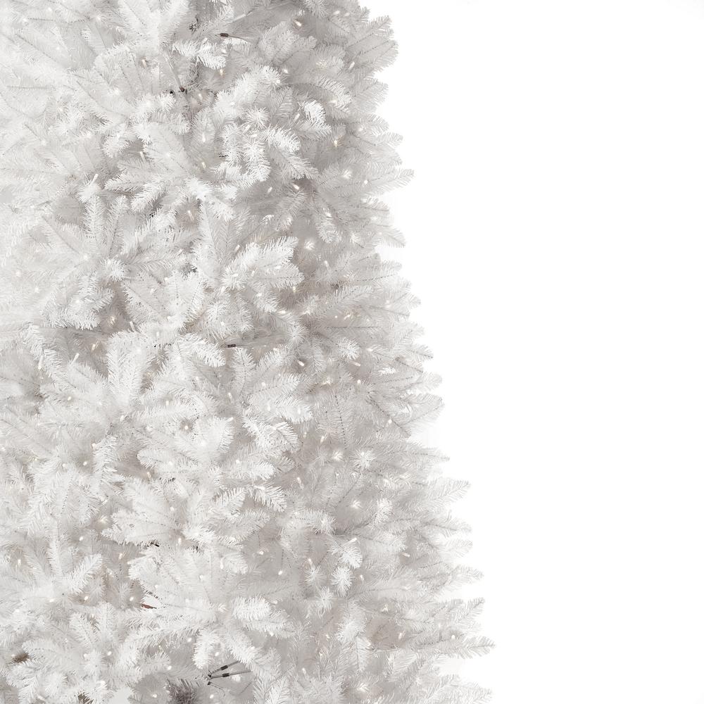 13ft. Slim White Artificial Christmas Tree with 1350 Warm White LED Lights. Picture 3