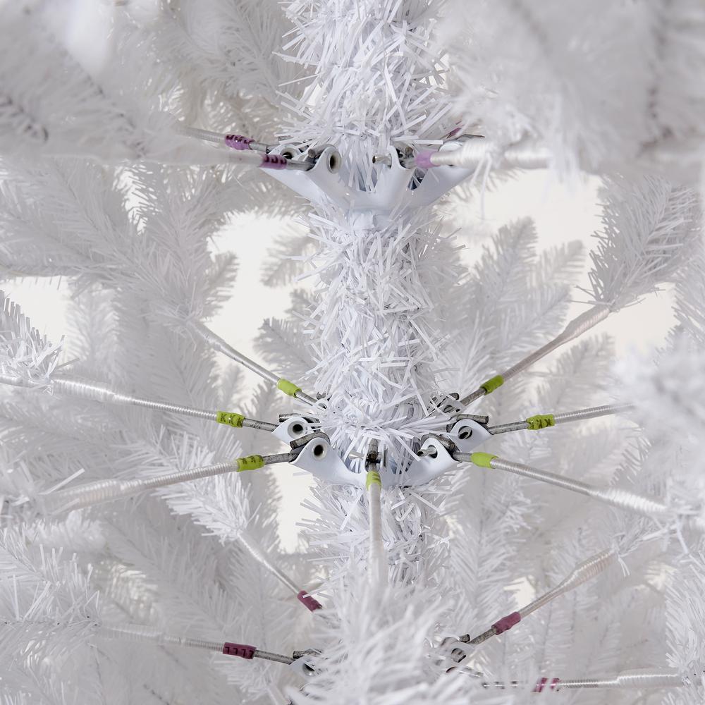 13ft. Slim White Artificial Christmas Tree with 1350 Warm White LED Lights. Picture 6