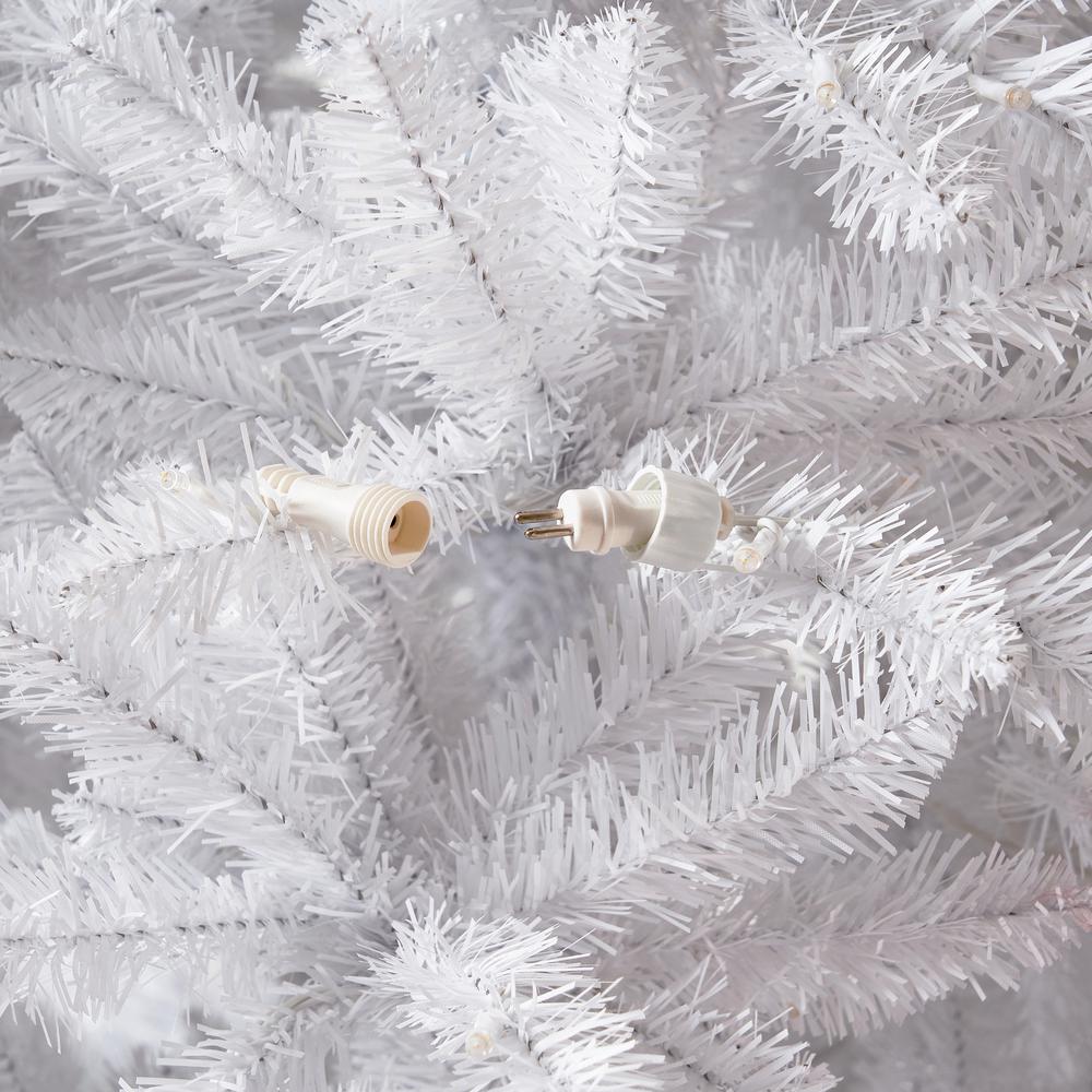 13ft. Slim White Artificial Christmas Tree with 1350 Warm White LED Lights. Picture 7