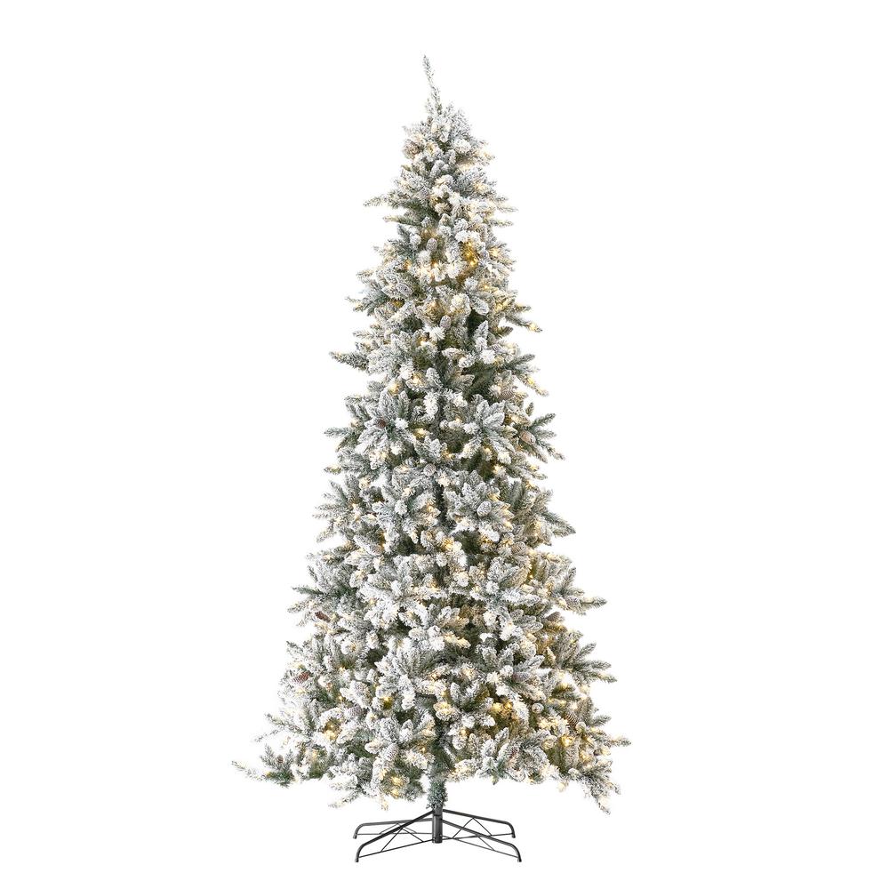 11ft. Flocked Livingston Fir Artificial Christmas Tree with Pine Cones. Picture 15