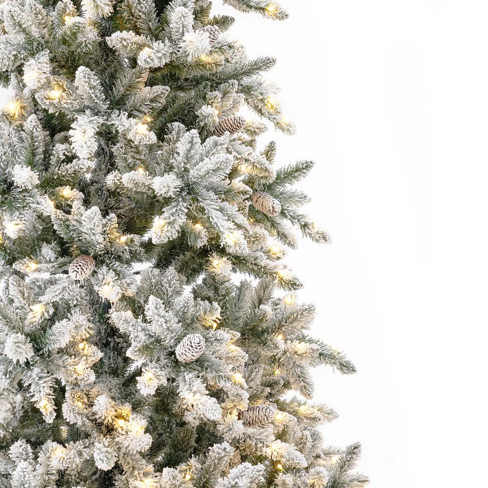 11ft. Flocked Livingston Fir Artificial Christmas Tree with Pine Cones. Picture 4
