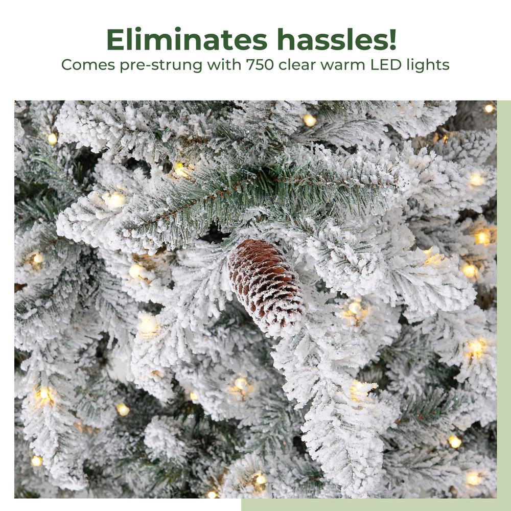 11ft. Flocked Livingston Fir Artificial Christmas Tree with Pine Cones. Picture 13