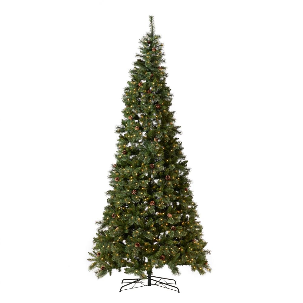 11ft. White Mountain Pine Artificial Christmas Tree with 1050 Clear LED Lights. Picture 15
