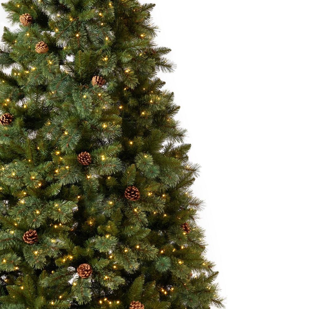 11ft. White Mountain Pine Artificial Christmas Tree with 1050 Clear LED Lights. Picture 3