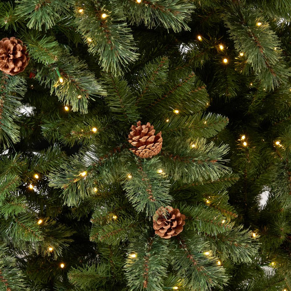 11ft. White Mountain Pine Artificial Christmas Tree with 1050 Clear LED Lights. Picture 4