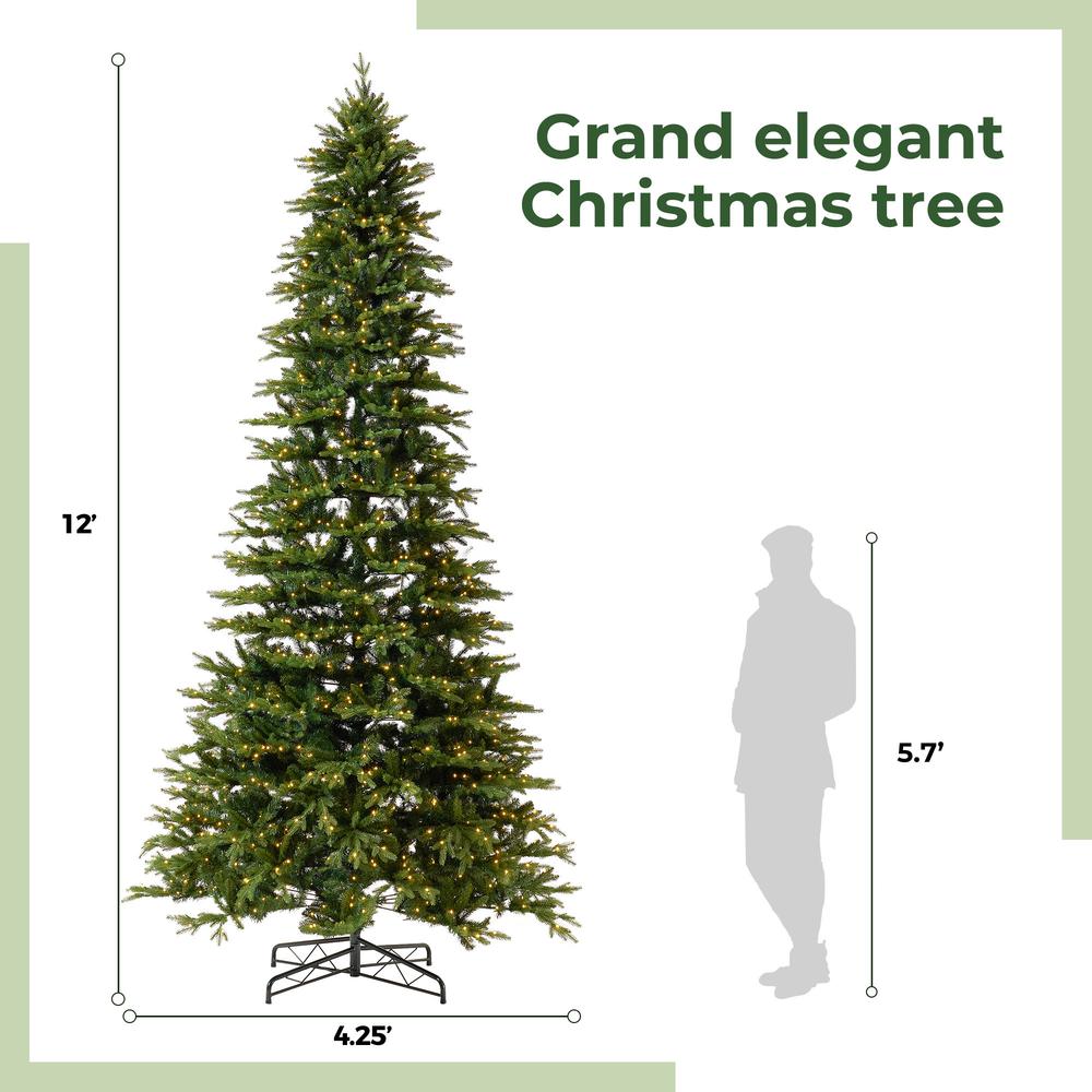 12ft. Belgium Fir Natural-Look Artificial Christmas Tree. Picture 6