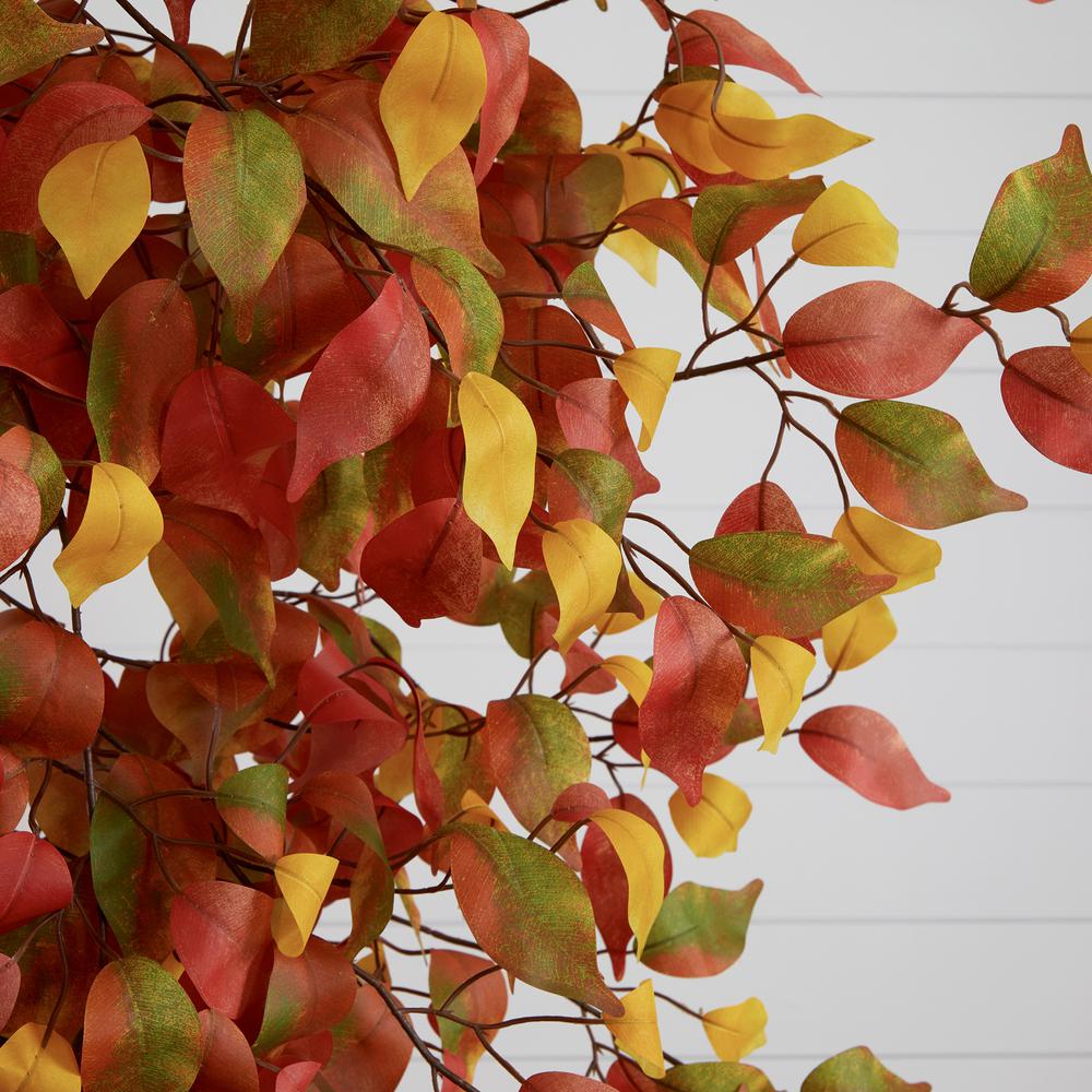 7ft. Autumn Ficus Artificial Fall Tree. Picture 3