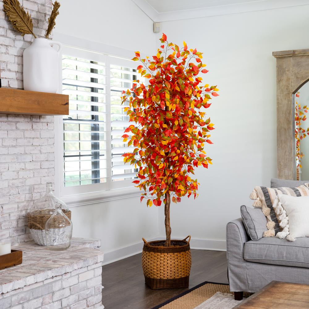 7ft. Autumn Ficus Artificial Fall Tree. Picture 5