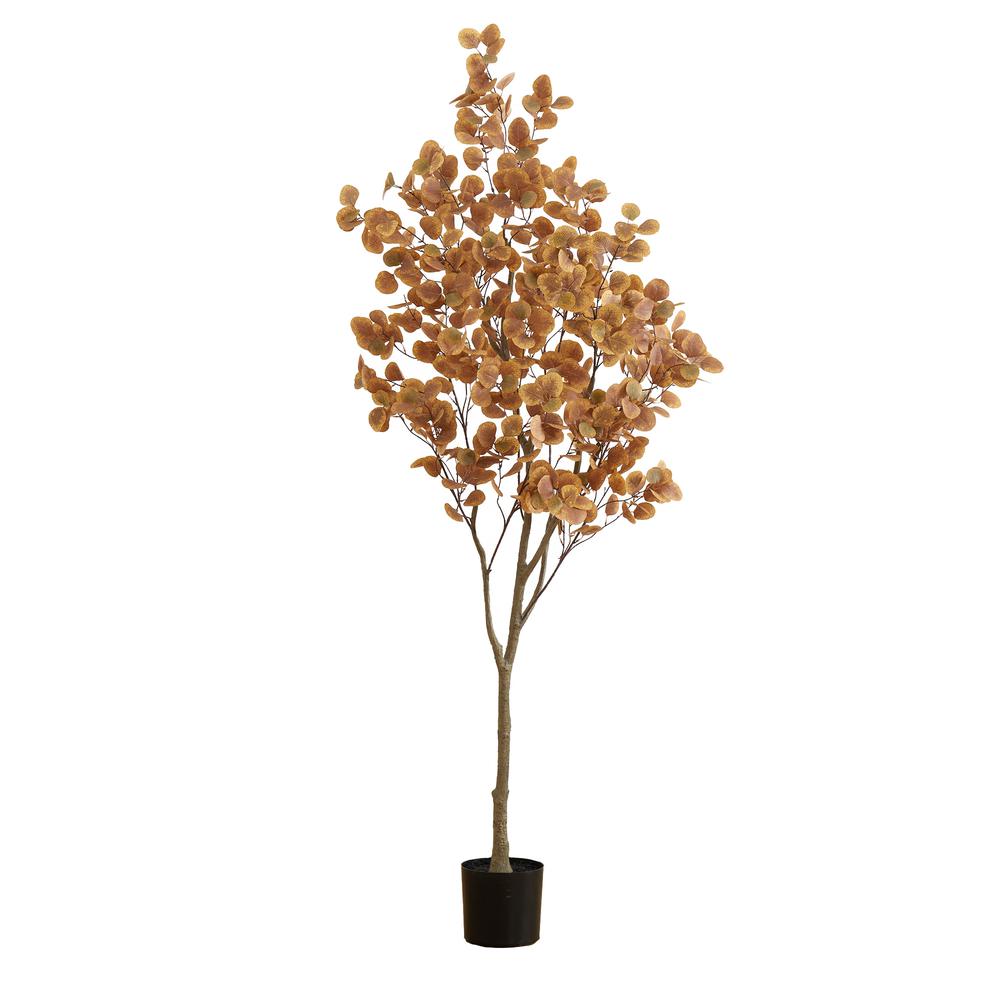 7ft. Artificial Autumn Fall Eucalyptus Tree. Picture 1