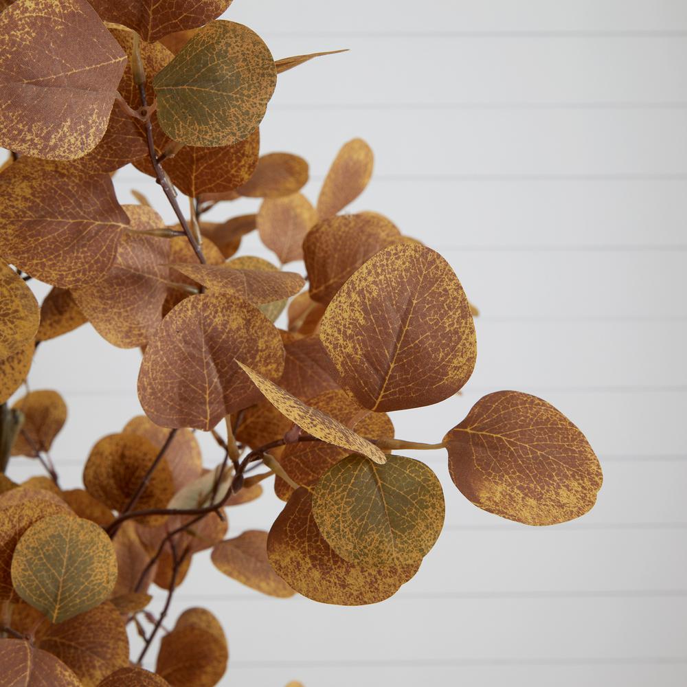 7ft. Artificial Autumn Fall Eucalyptus Tree. Picture 3