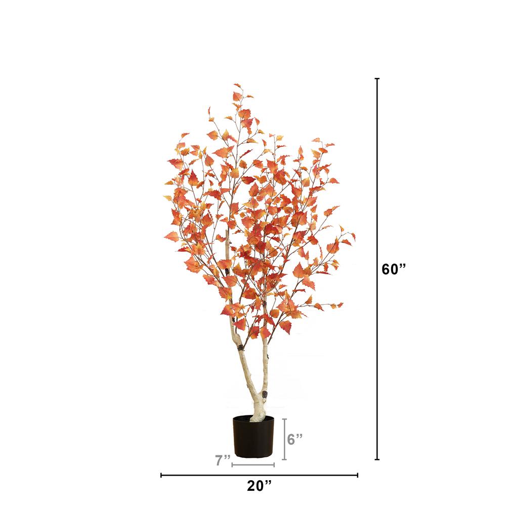 5ft. Autumn Birch Artificial Fall Tree. Picture 2