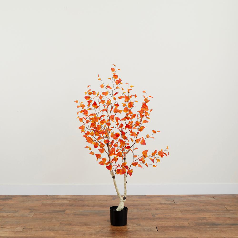 5ft. Autumn Birch Artificial Fall Tree. Picture 5