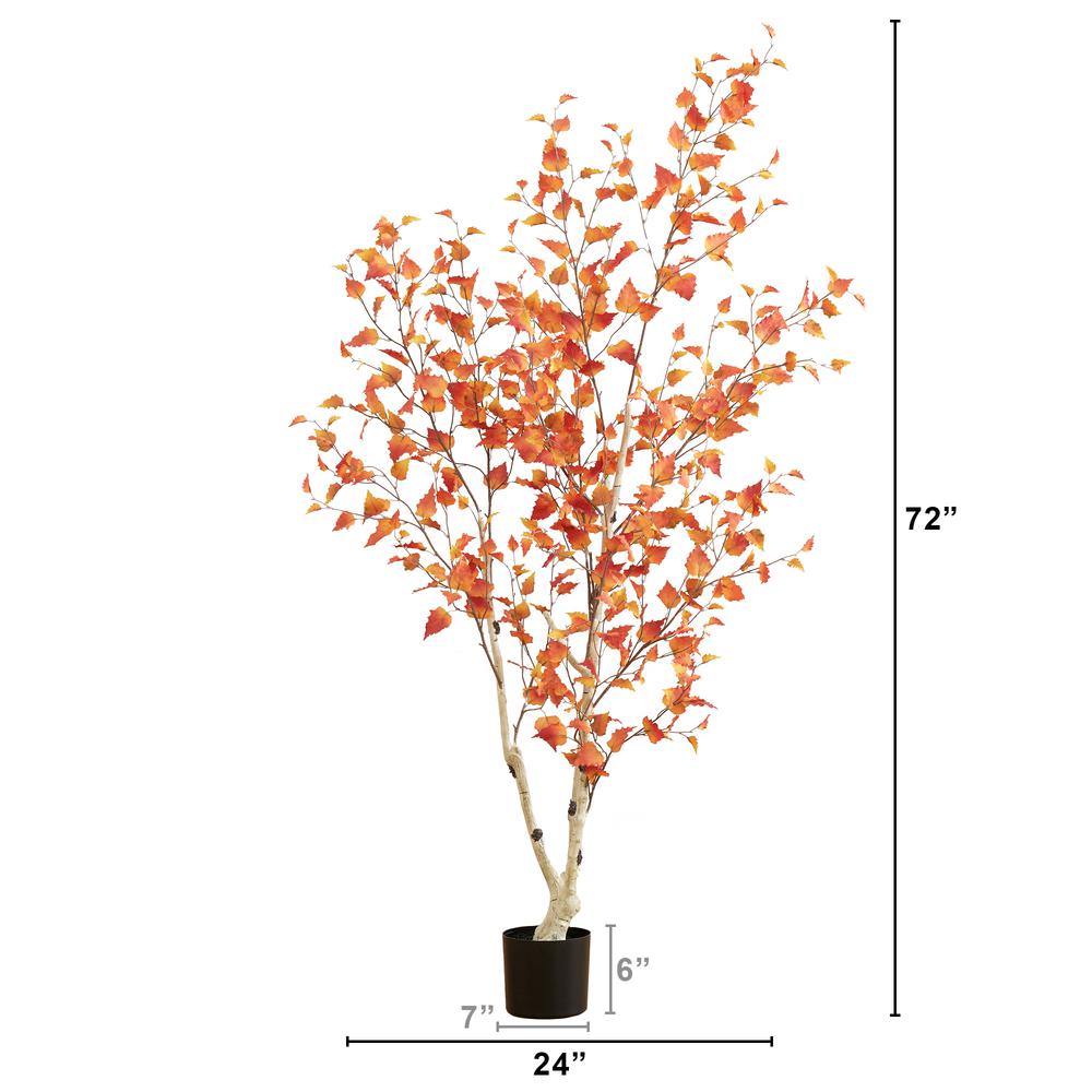 6ft. Autumn Birch Artificial Fall Tree. Picture 2