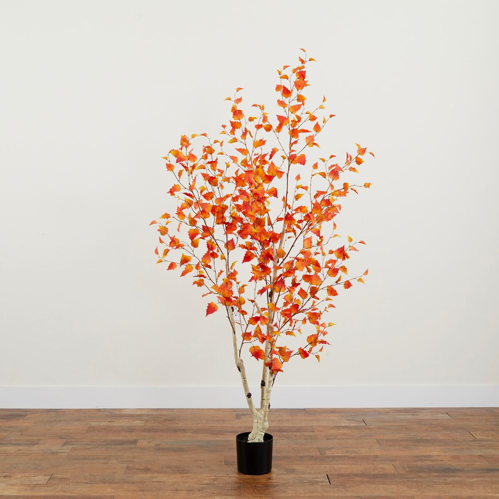 6ft. Autumn Birch Artificial Fall Tree. Picture 5