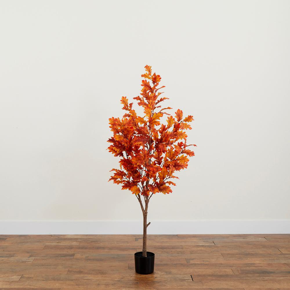 5ft. Autumn Oak Artificial Fall Tree. Picture 5
