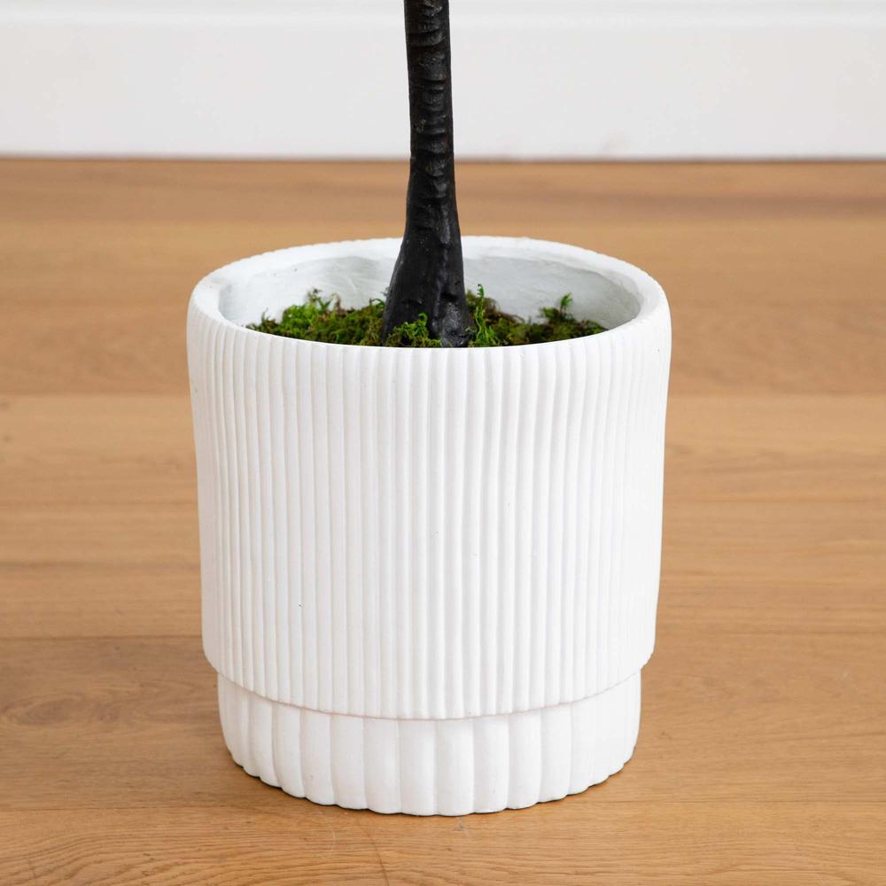 6ft. Artificial Bougainvillea Tree with White Decorative Planter. Picture 5