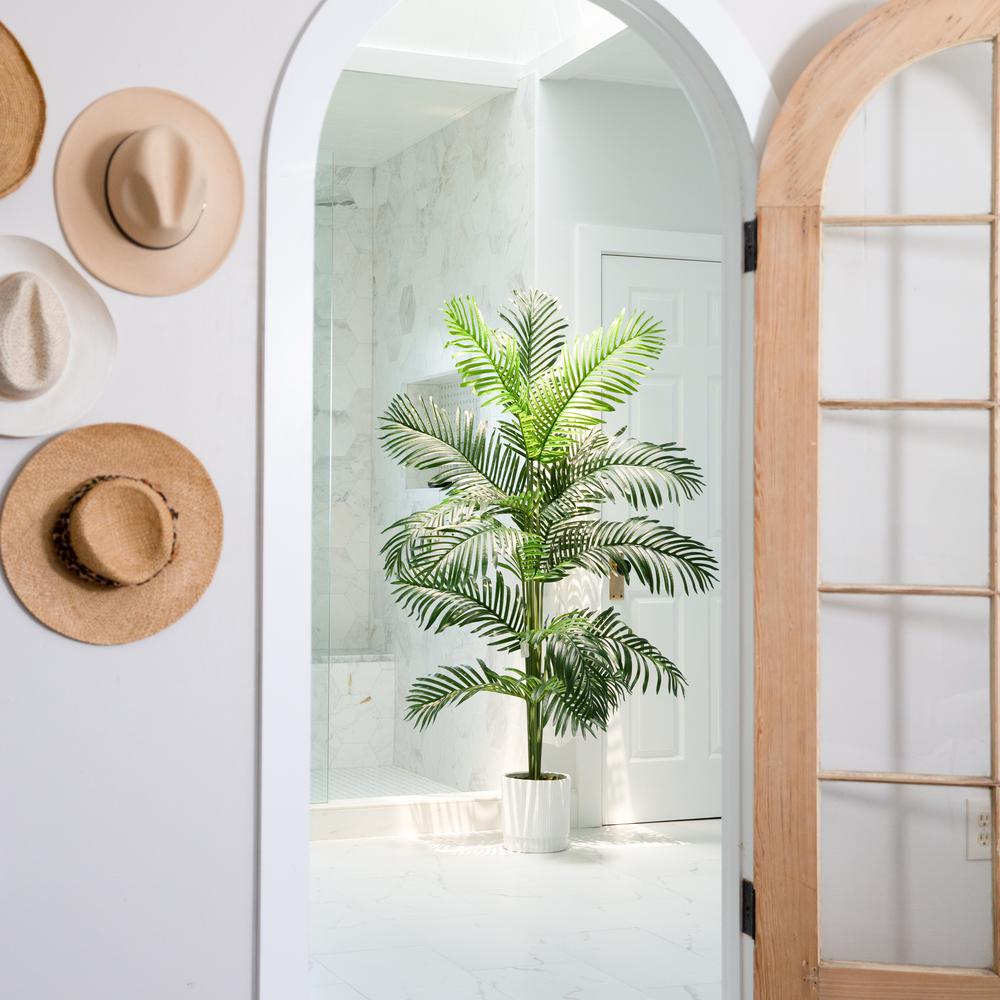 6ft. Artificial Paradise Palm with White Decorative Planter. Picture 6