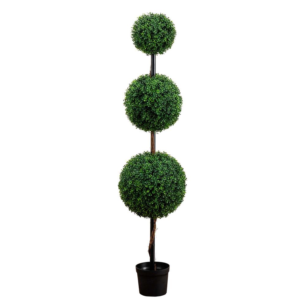 6ft. Artificial Triple Ball Boxwood Topiary Tree (Indoor/Outdoor). Picture 7