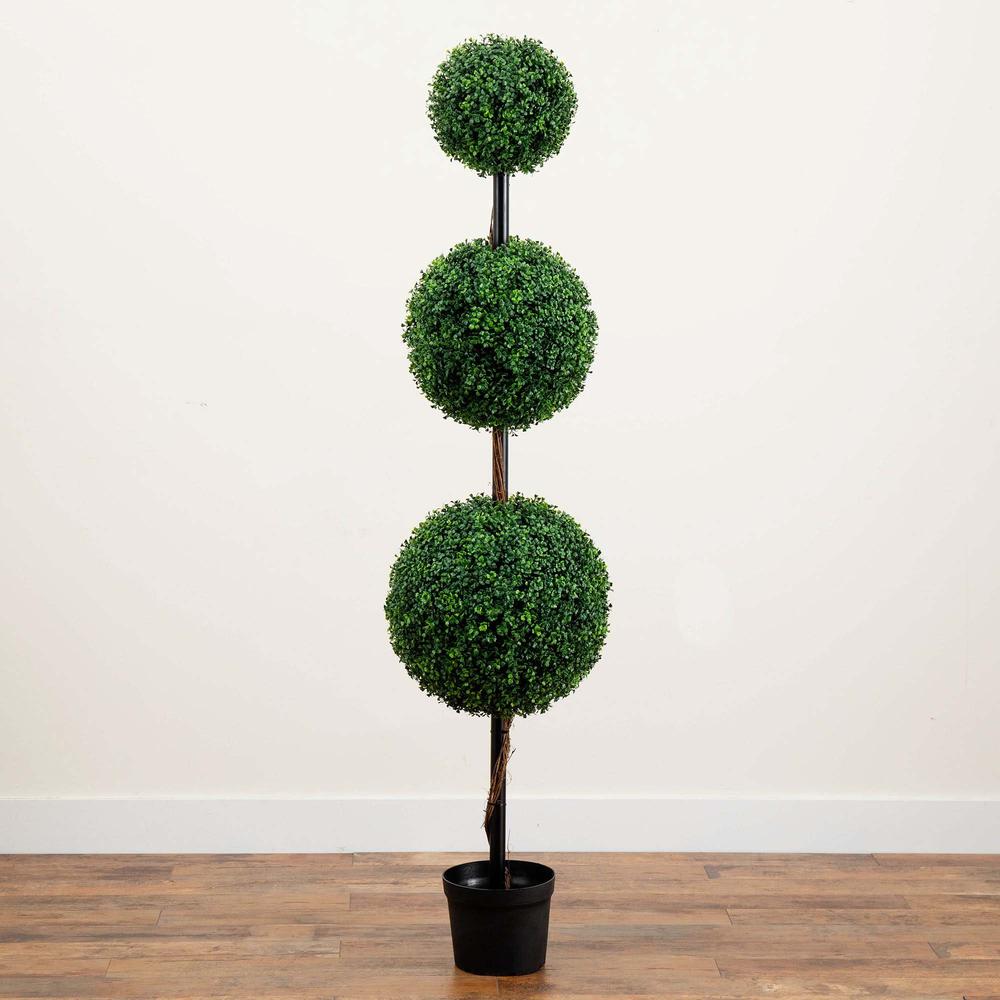 6ft. Artificial Triple Ball Boxwood Topiary Tree (Indoor/Outdoor). Picture 4