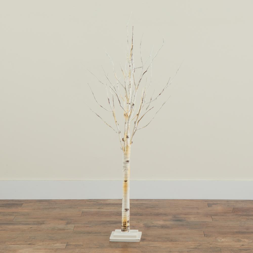 4ft. Pre-Lit Artificial Birch Tree with 50 Warm White LED Lights. Picture 8